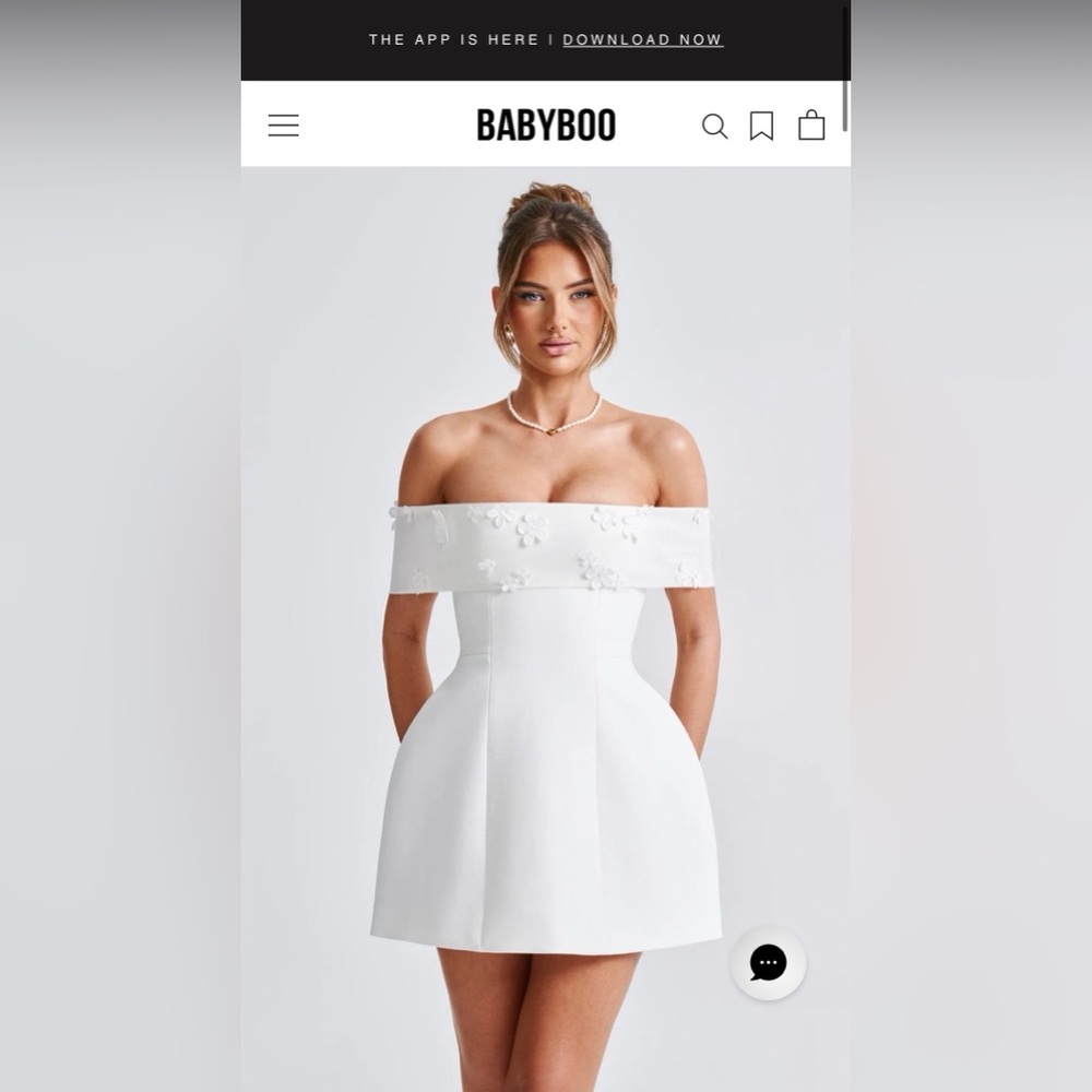 BabyBoo White Floral Strapless Dress
